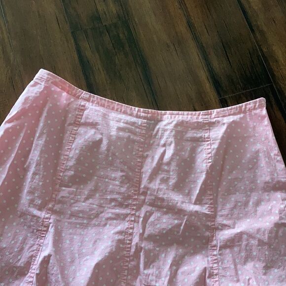 Lands’ End Light Pink and White Polkadot Skirt Size 18 - cute and unique ⭐️ - Picture 5 of 9